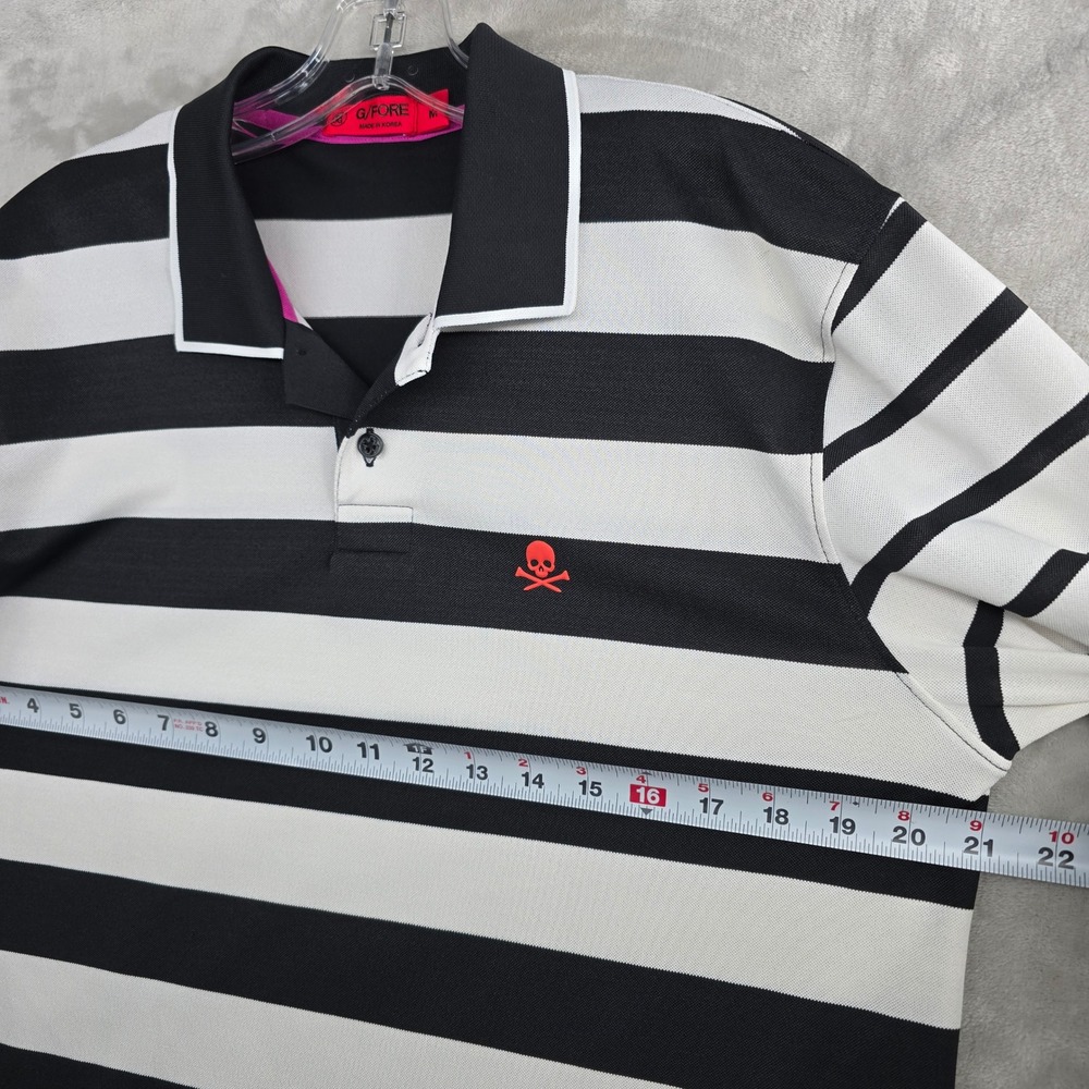 G/FORE Black and White Striped Polo Shirt - Picture 5 of 9